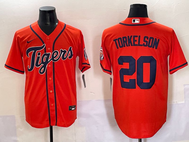 Men 2025 Detroit Tigers #20 Torkelson Orange Game Nike MLB Jersey style 1->detroit tigers->MLB Jersey